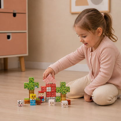Set de 40 Blocs de Construction Magnétiques pour Enfants – Parfait pour S’amuser en Déplacement