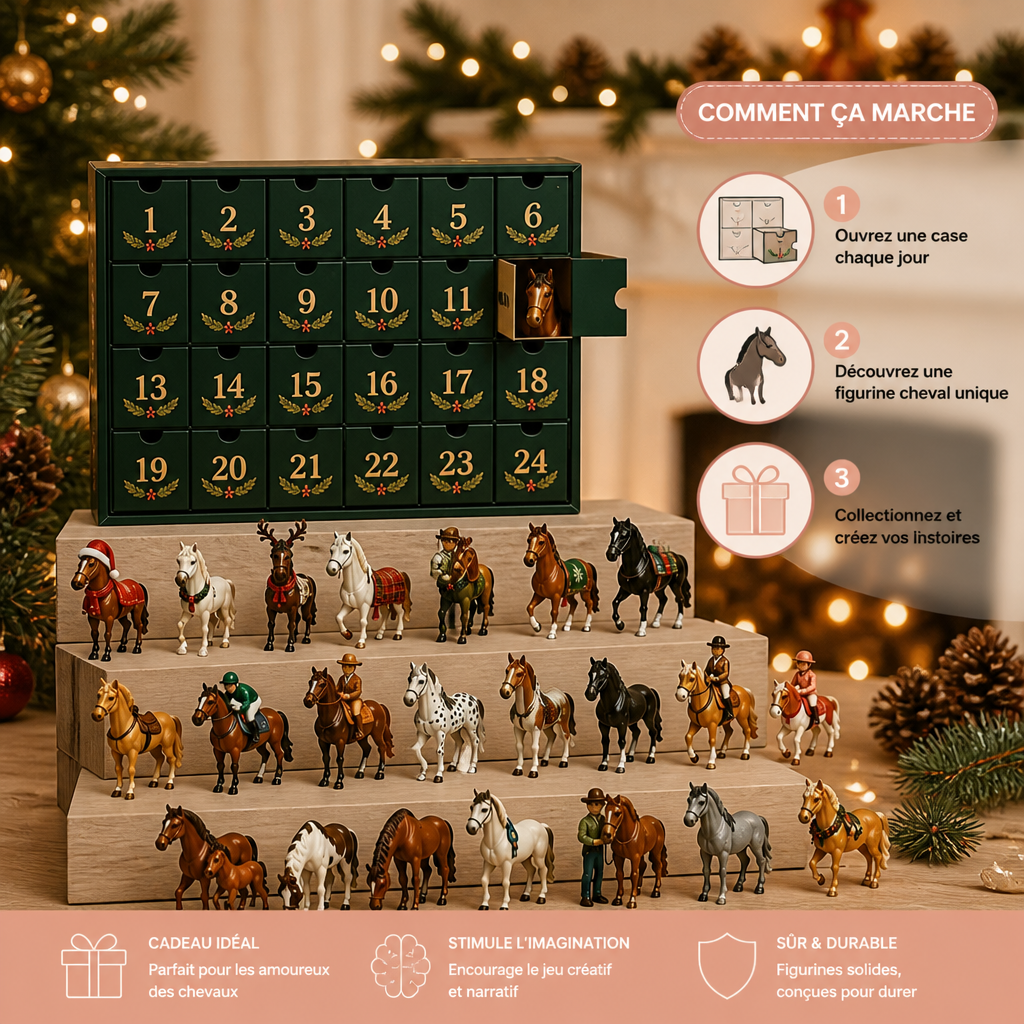 Calendrier de l’Avent pour les Amoureux des Chevaux – 24 Jours de Surprises de Noël