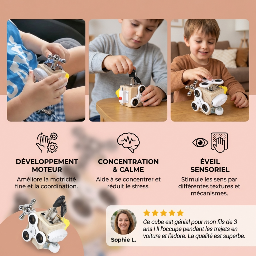 Cube de jeu et d’apprentissage Montessori