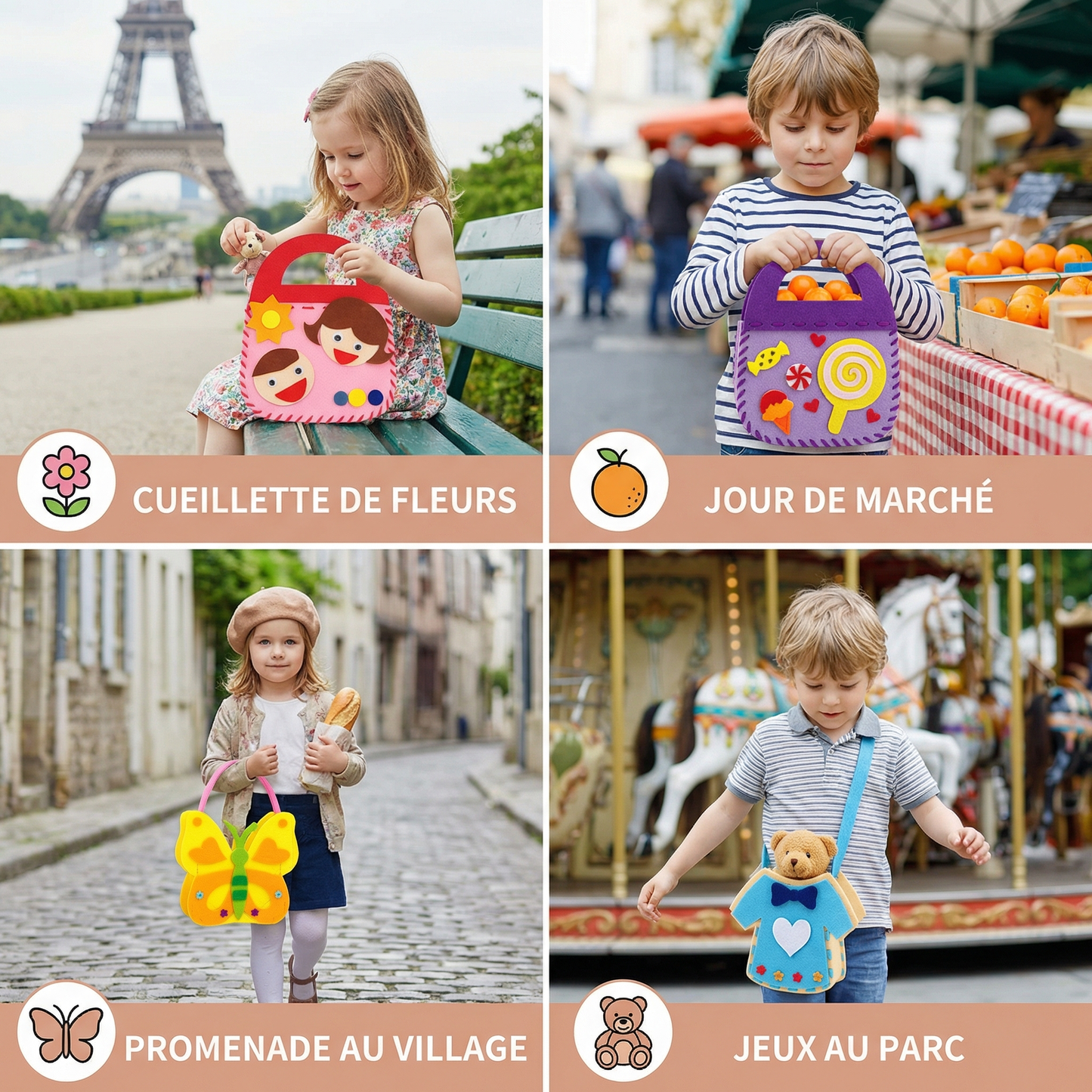 Kit de Pochettes en Feutrine Sûres à Coudre Soi-Même