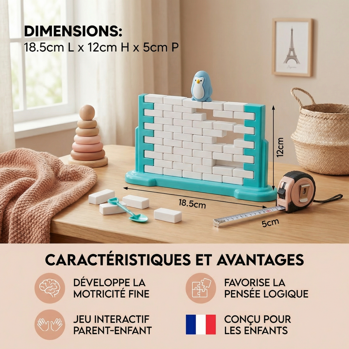 Jeu familial d’équilibre mur de glace pingouin