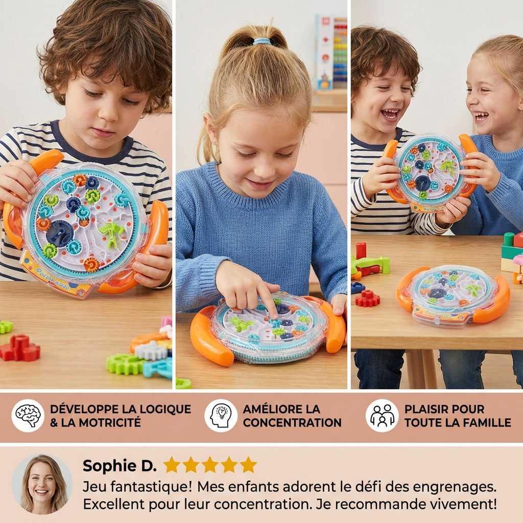 Roue labyrinthe 3D – Jeu d’adresse et d’apprentissage