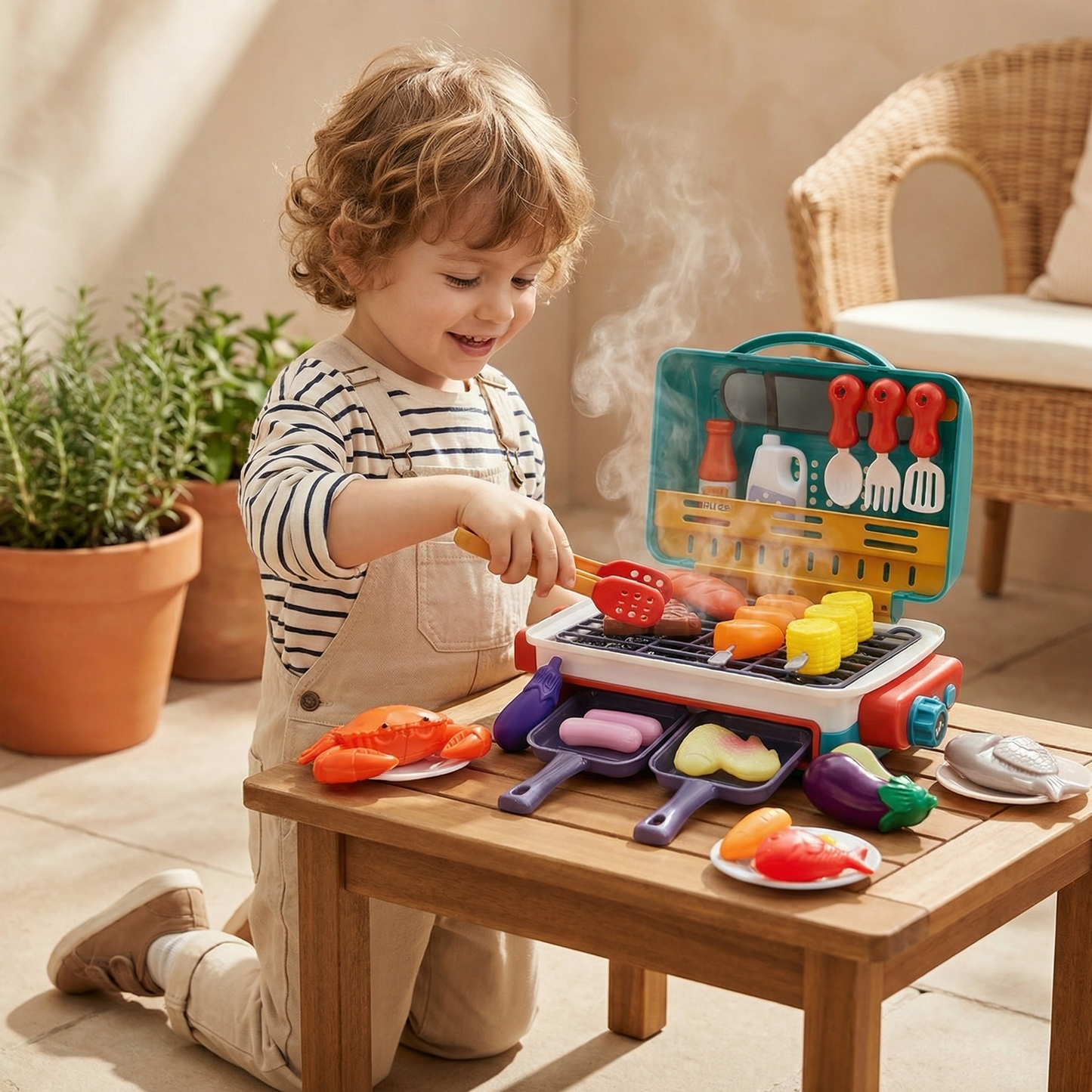 Mon premier BBQ – Cuisine pour enfants avec effet de fumée et aliments changeant de couleur