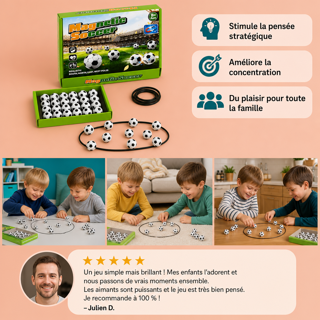 Jeu de stratégie de football magnétique – Un défi familial interactif pour enfants et adultes