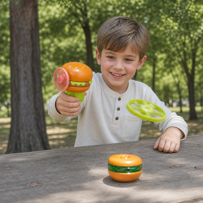 Toupie 2-en-1 et spinner volant avec lanceur pour enfants