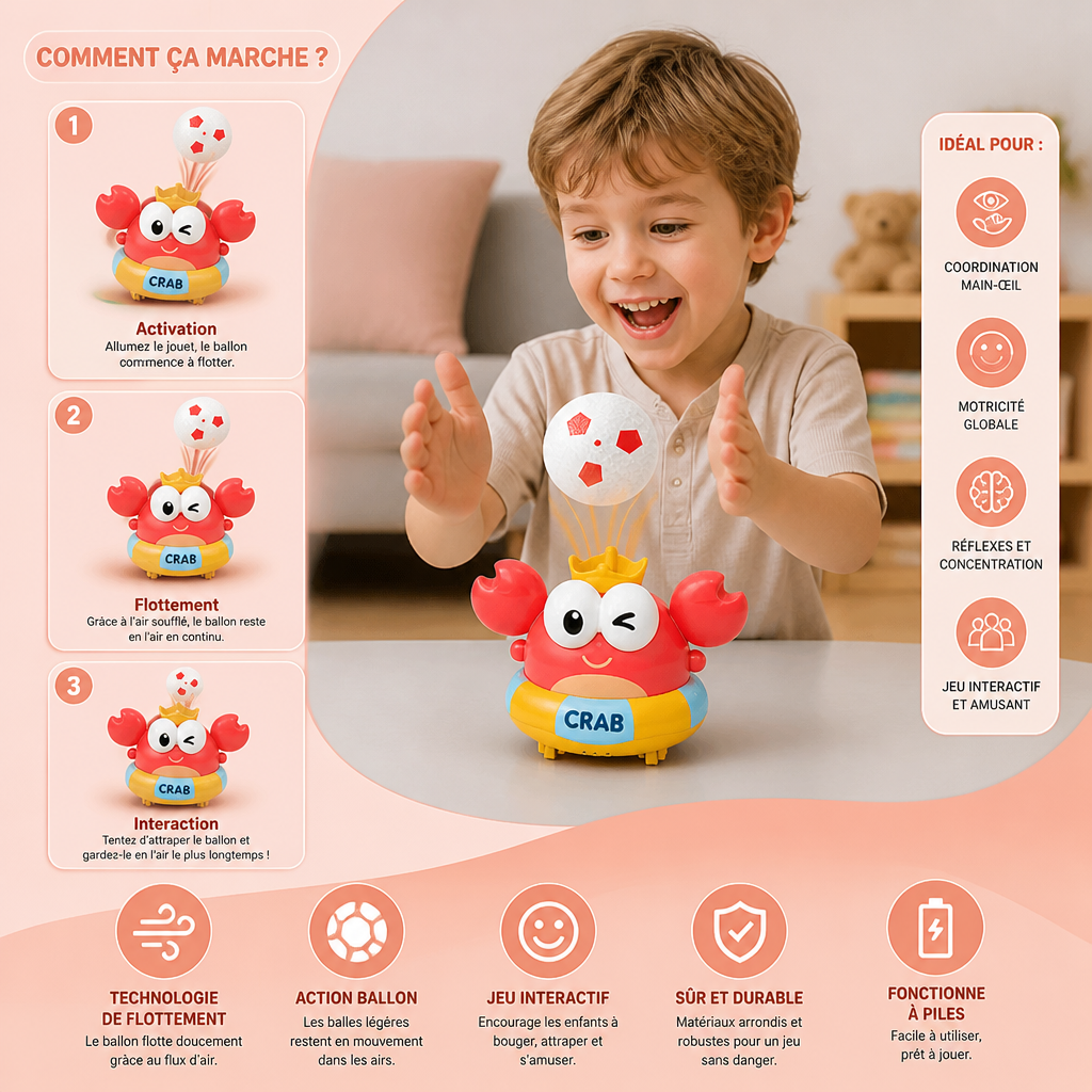 Jouet Électrique en Forme de Crabe Flottant pour Enfants