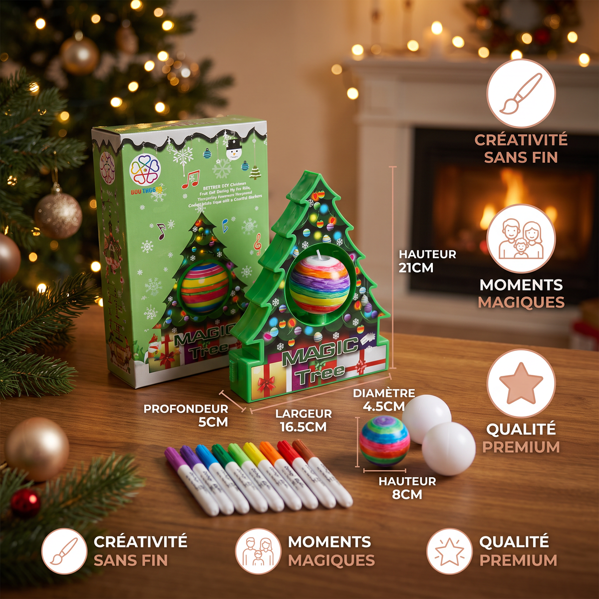 Kit Créatif de Noël DIY pour Peindre des Décorations Tournantes