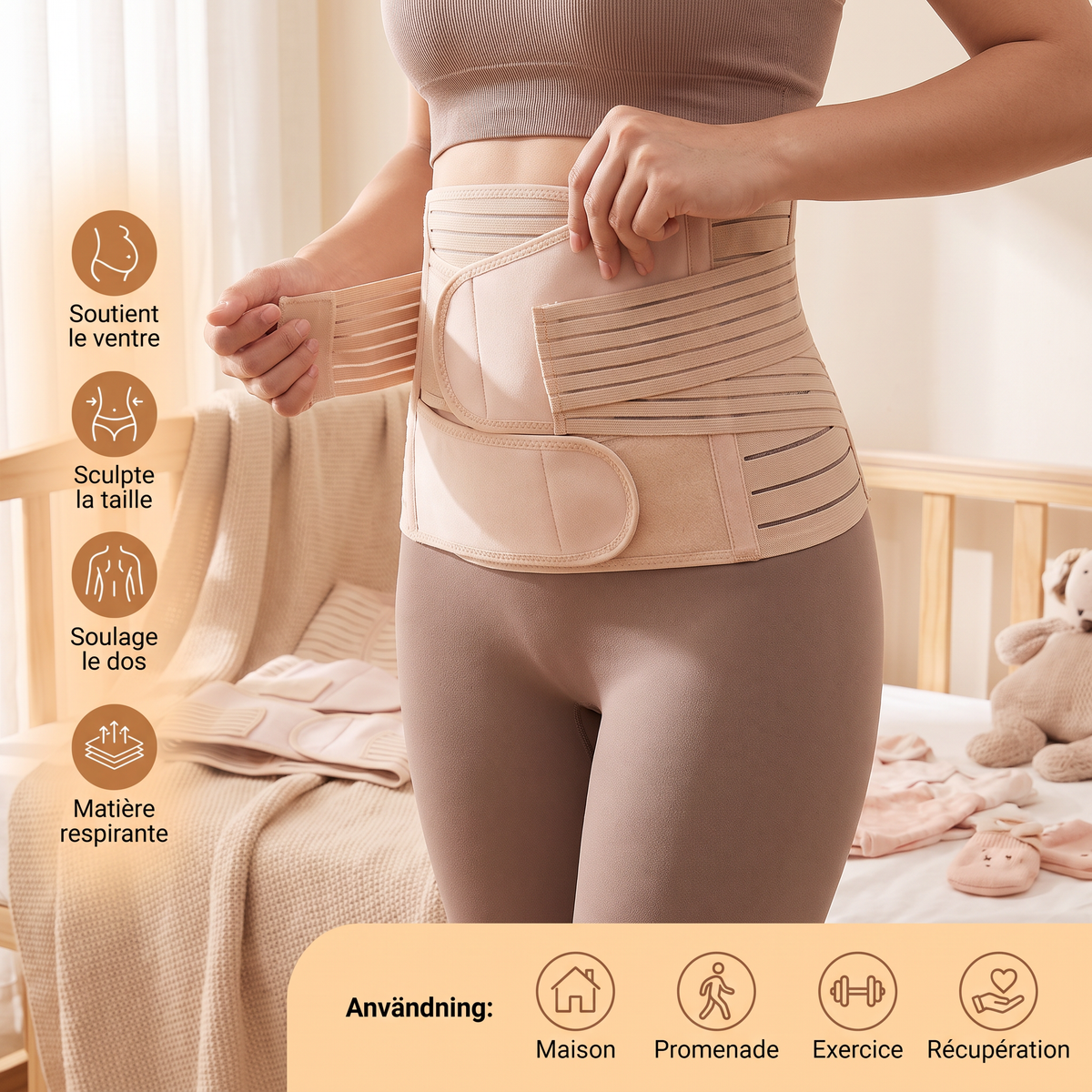 Ceinture Abdominale 3-en-1 & Ceinture de Récupération Post-partum