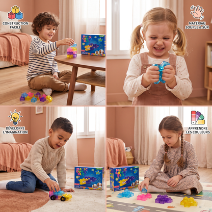 Blocs de Construction Squishy Gélatineux, Sûrs et Souples pour Enfants