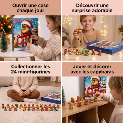 Calendrier de l’Avent de Noël avec capybaras – 24 jours, 24 adorables mini-figurines
