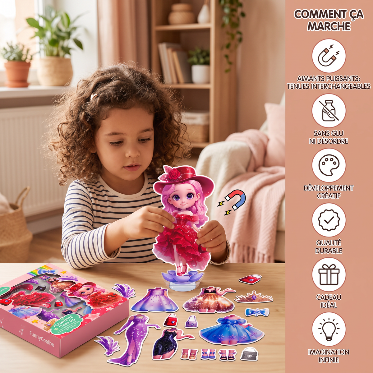 Set de poupées magnétiques à habiller avec tenues interchangeables