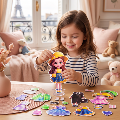 Set de poupées magnétiques à habiller avec tenues interchangeables