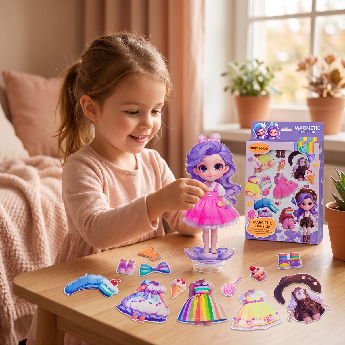 Set de poupées magnétiques à habiller avec tenues interchangeables