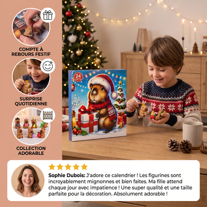 Calendrier de l’Avent de Noël avec capybaras – 24 jours, 24 adorables mini-figurines