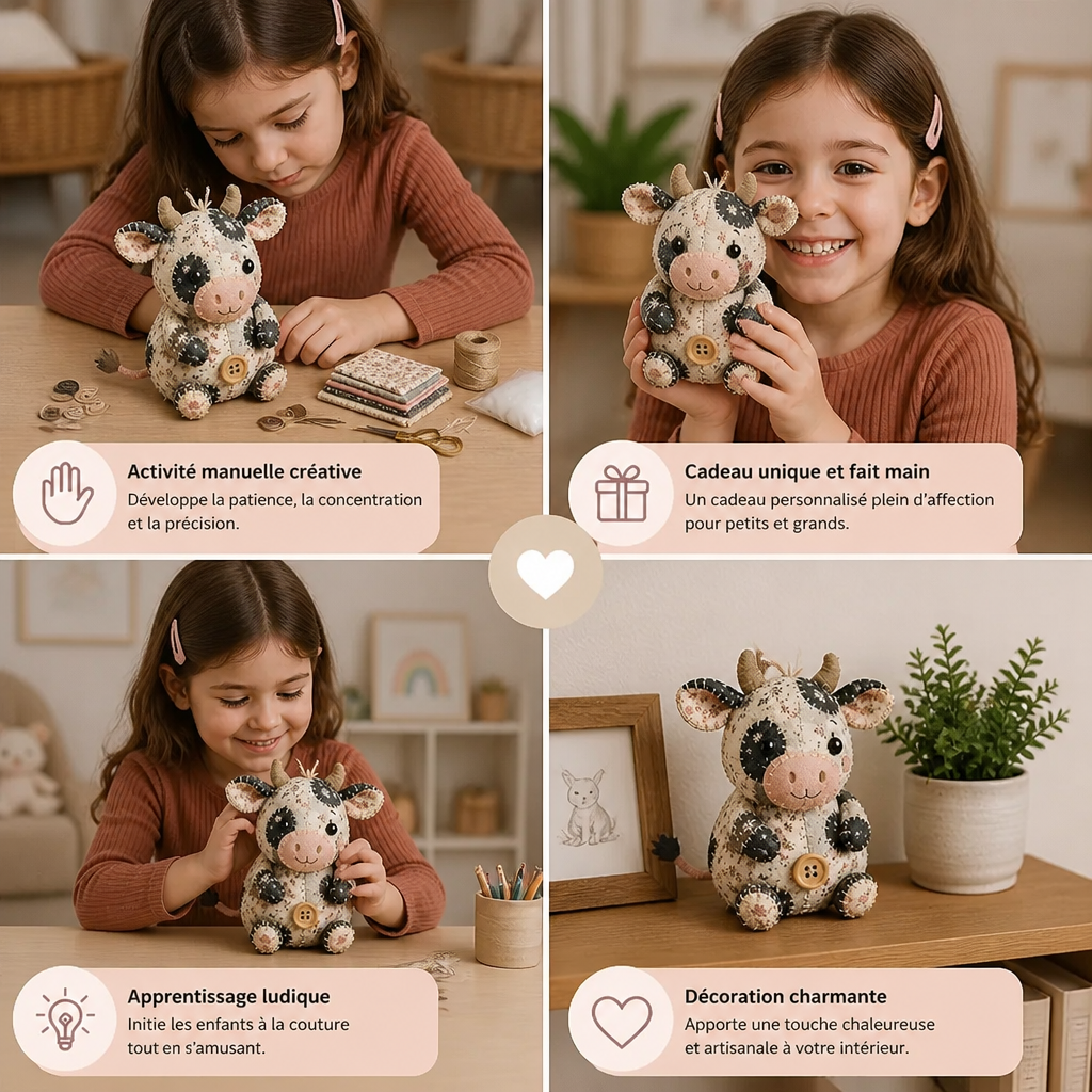 Kit de Couture DIY Animaux – Set de Loisirs Créatifs pour Ornements en Tissu Faits Main