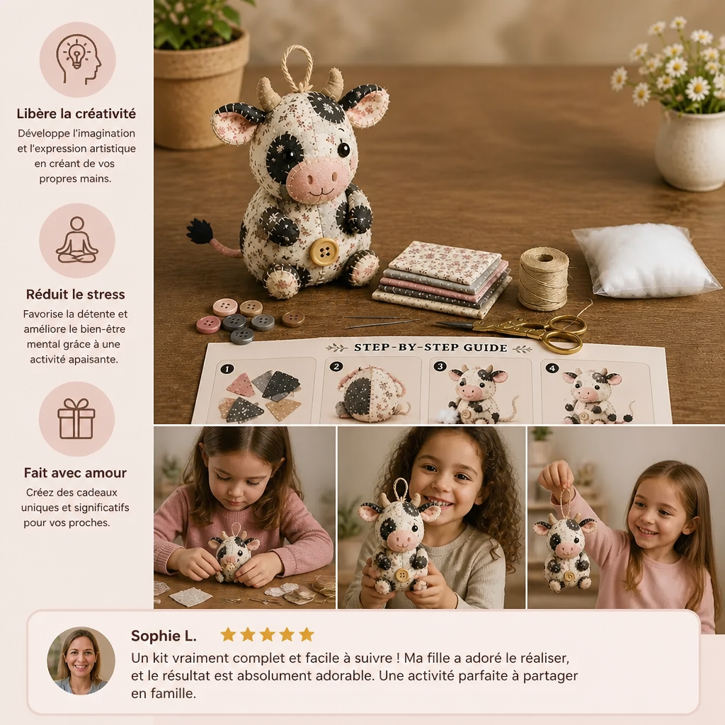 Kit de Couture DIY Animaux – Set de Loisirs Créatifs pour Ornements en Tissu Faits Main