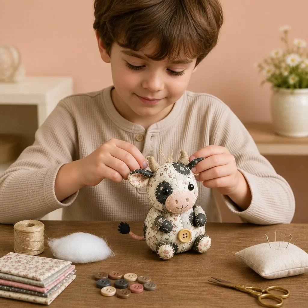 Kit de Couture DIY Animaux – Set de Loisirs Créatifs pour Ornements en Tissu Faits Main