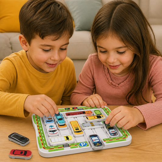 Jeu de réflexion logique – casse-tête de parking automobile pour enfants