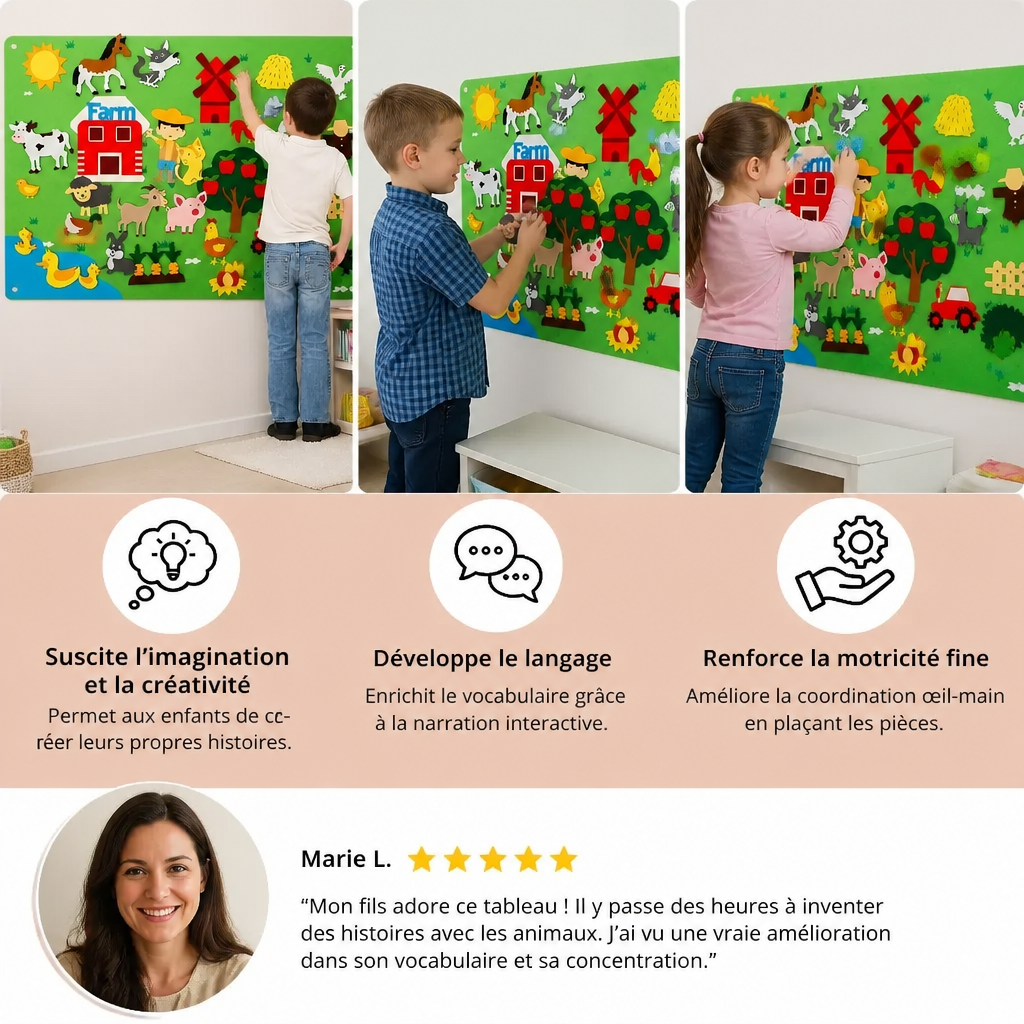 Univers d’histoires – Tableau éducatif en feutrine