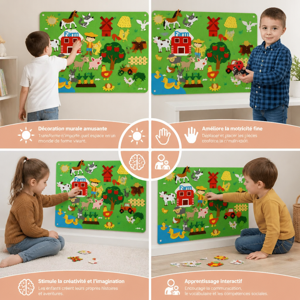 Univers d’histoires – Tableau éducatif en feutrine