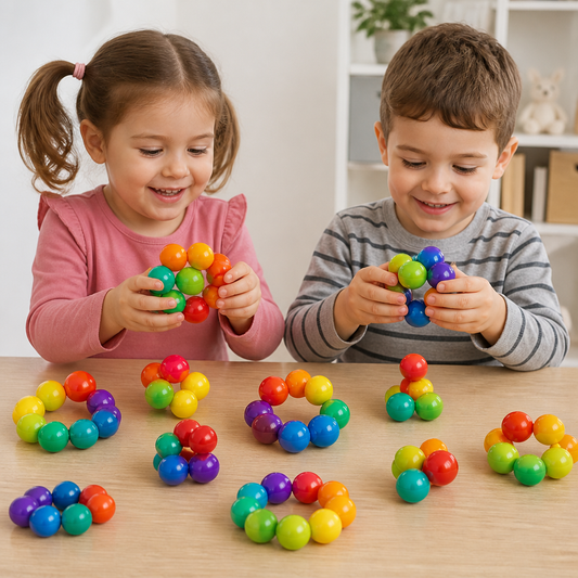 Set de construction 3D avec boules colorées – jouet éducatif créatif pour enfants développant la motricité fine