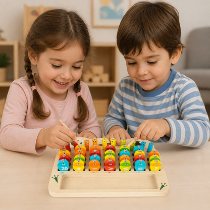 Jeu de pêche magnétique en bois – jouet éducatif pour enfants pour apprendre l’alphabet et les mathématiques et développer la motricité fine