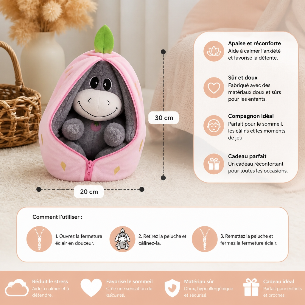Peluche Âne qui Respire