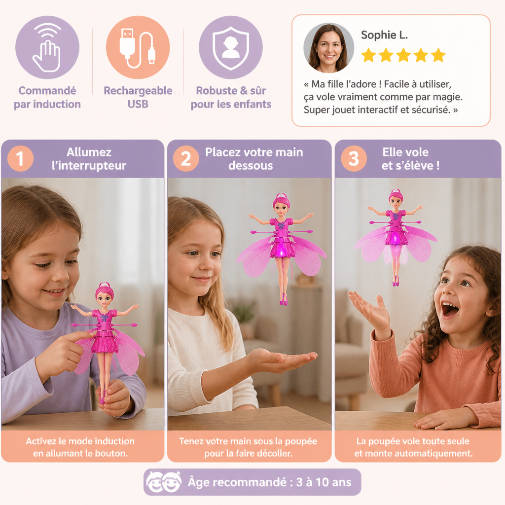 Jouet Fée Magique Volante pour Enfants