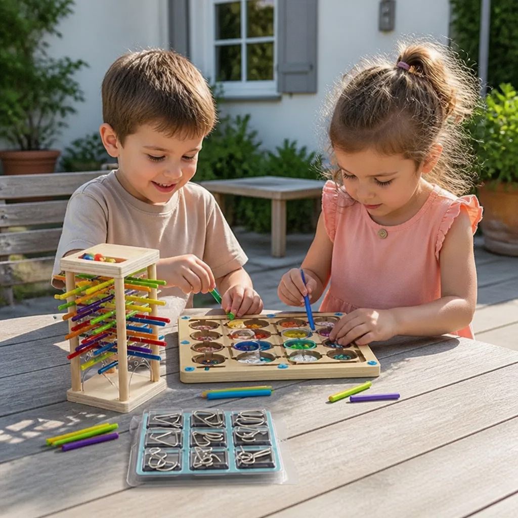 Set de Puzzle Montessori de Jeu et de Développement en 3 Pièces pour Enfants