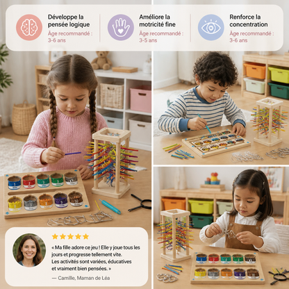 Set de Puzzle Montessori de Jeu et de Développement en 3 Pièces pour Enfants