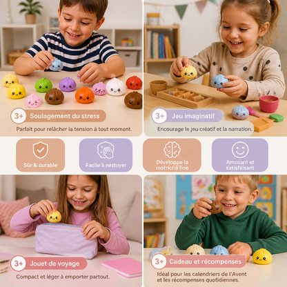 Calendrier de l’Avent de petits raviolis à presser avec surprises mystères à manipuler
