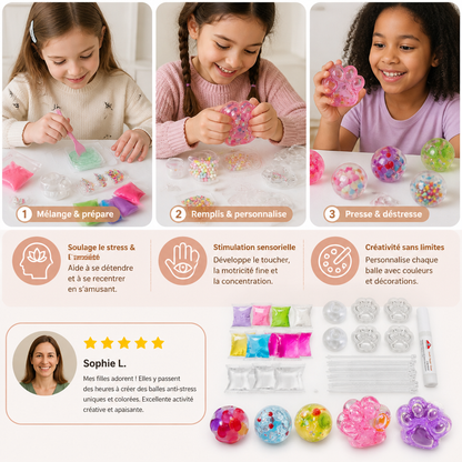 Kit DIY de Création de Balles Anti-Stress pour Enfants – Créez Vos Propres Balles Sensorielles Squishy