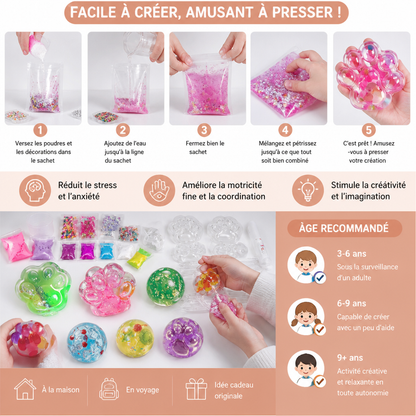 Kit DIY de Création de Balles Anti-Stress pour Enfants – Créez Vos Propres Balles Sensorielles Squishy