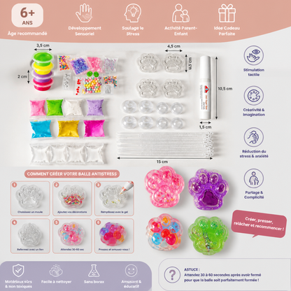 Kit DIY de Création de Balles Anti-Stress pour Enfants – Créez Vos Propres Balles Sensorielles Squishy
