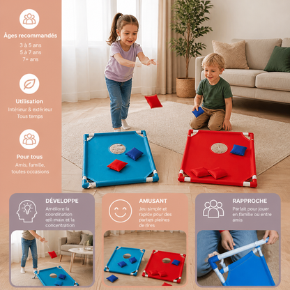 Jeu de lancer de sacs bicolore pour enfants – intérieur et extérieur