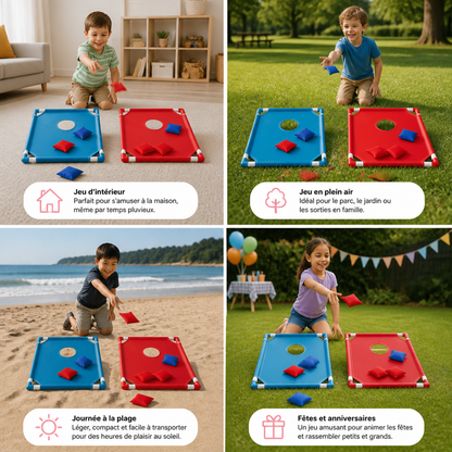 Jeu de lancer de sacs bicolore pour enfants – intérieur et extérieur