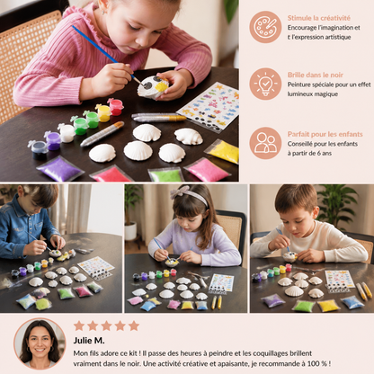 Kit de peinture et de décoration de coquillages phosphorescents