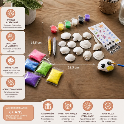 Kit de peinture et de décoration de coquillages phosphorescents