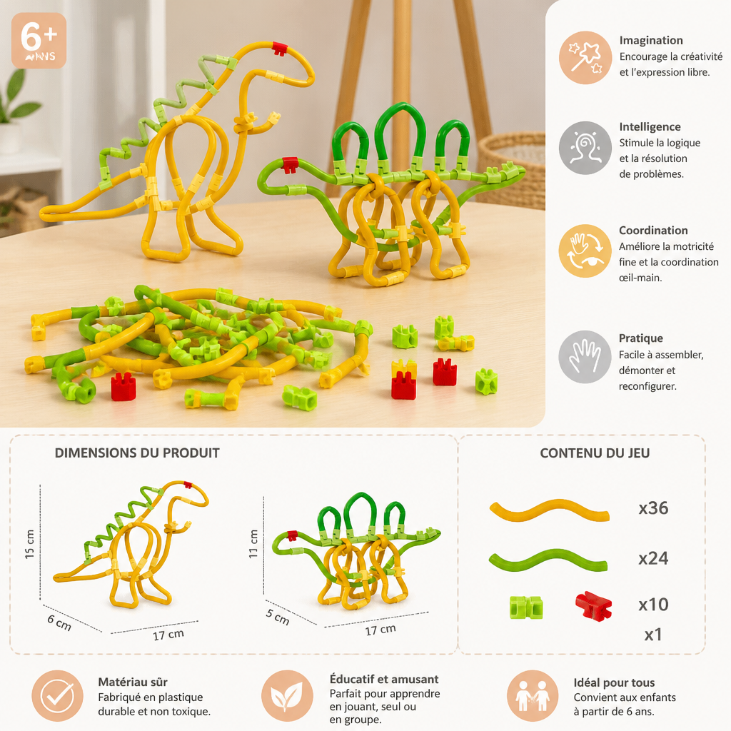 DIY Twisty Sticks – Kit créatif de construction 3D et jeu de construction STEM