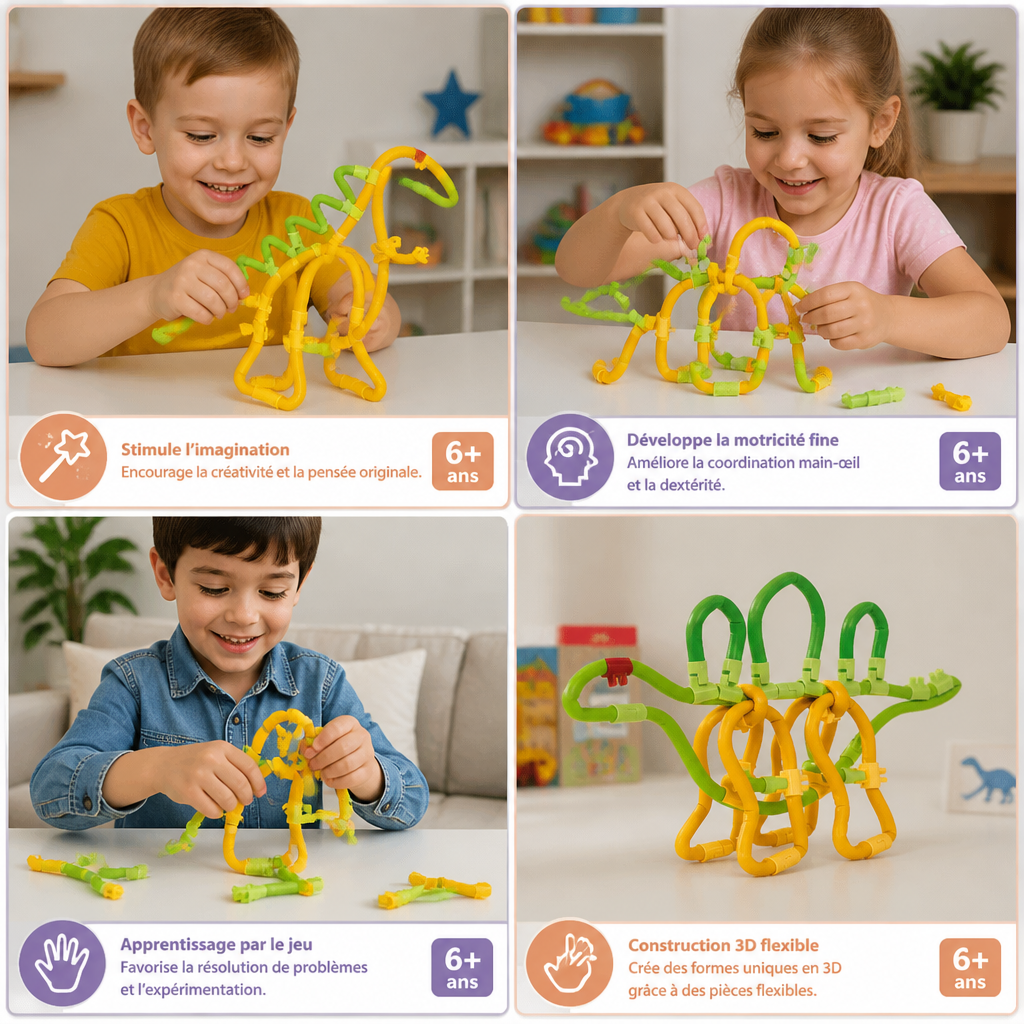 DIY Twisty Sticks – Kit créatif de construction 3D et jeu de construction STEM