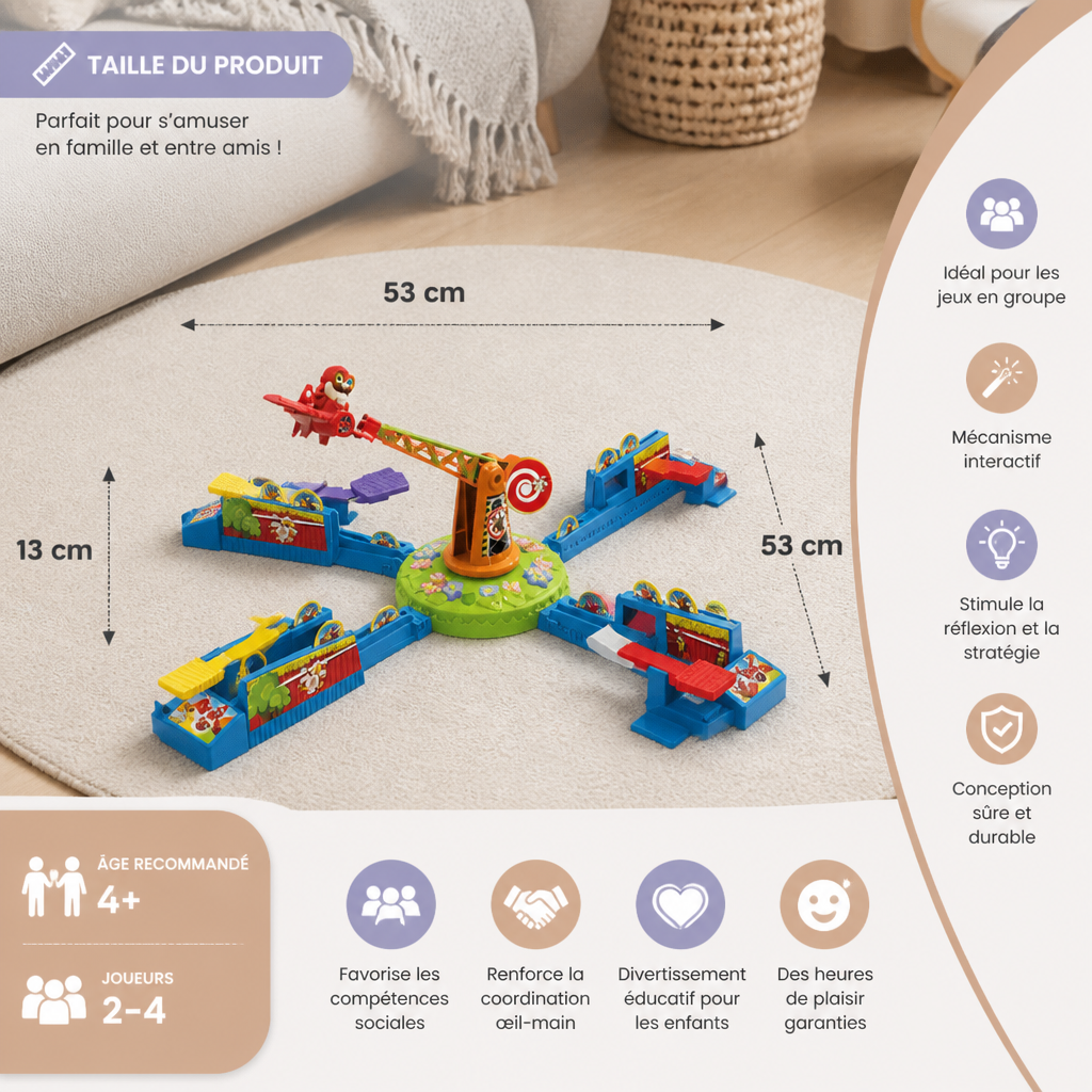 Jeu de société familial interactif avec avion volant pour plusieurs joueurs