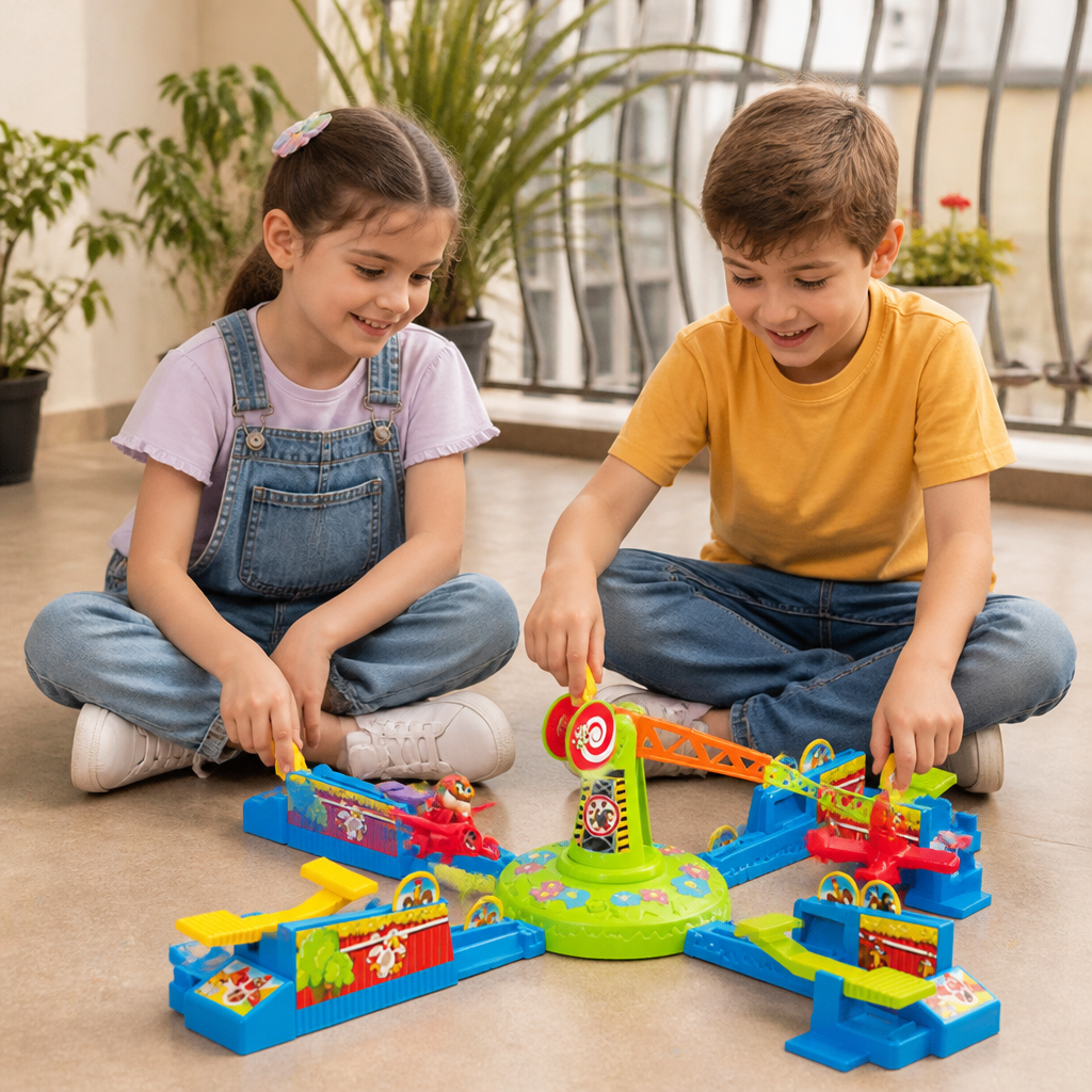 Jeu de société familial interactif avec avion volant pour plusieurs joueurs