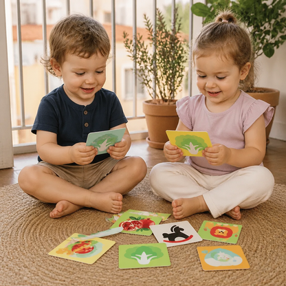 Cartes d’apprentissage Montessori pour bébés – Coffret de stimulation visuelle, de reconnaissance des couleurs et de catégorisation