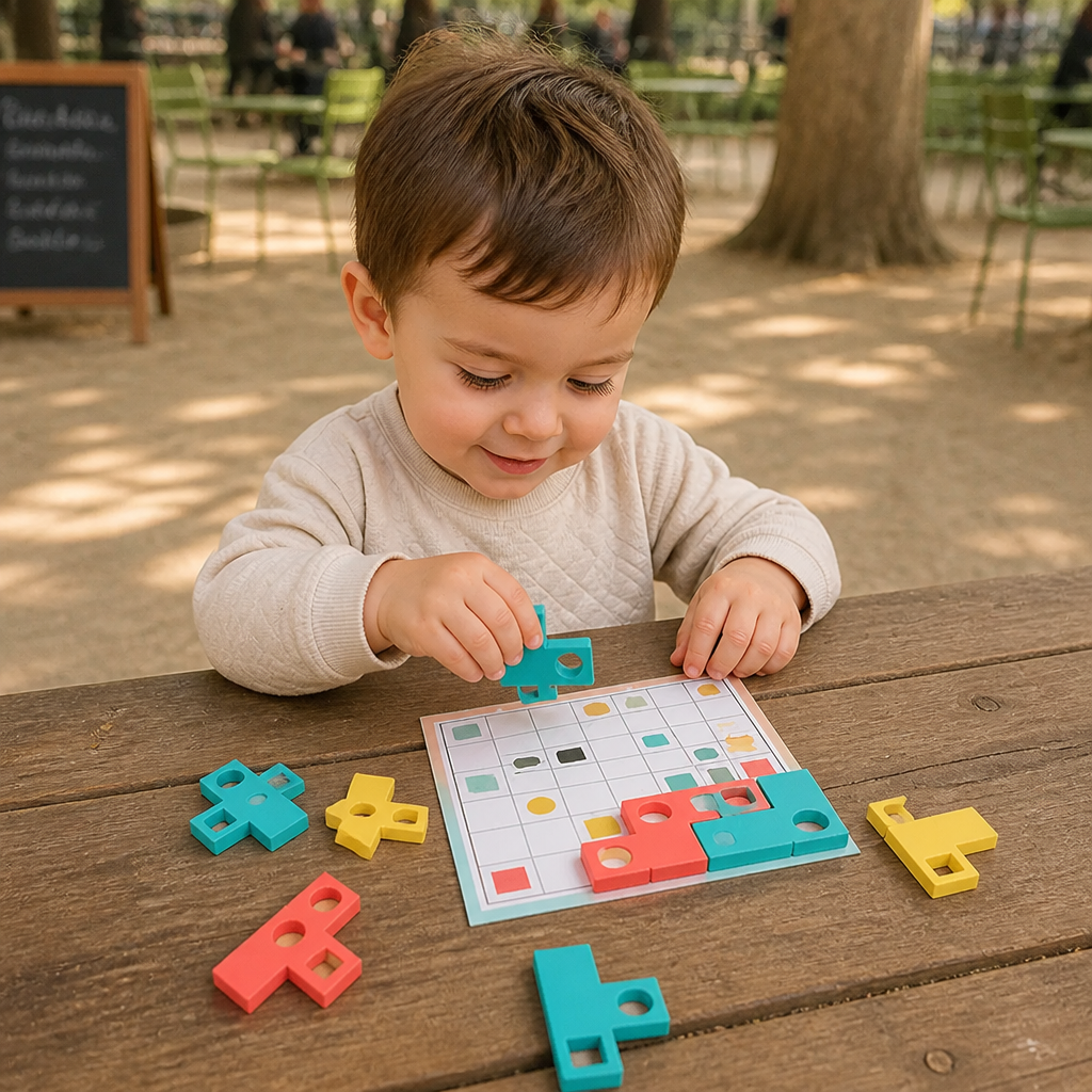 Puzzle Montessori en bois pour associer les formes – Jeu éducatif pour développer la reconnaissance des couleurs et la pensée logique
