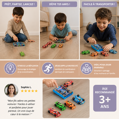 Jouet lanceur de voiture de course de poche