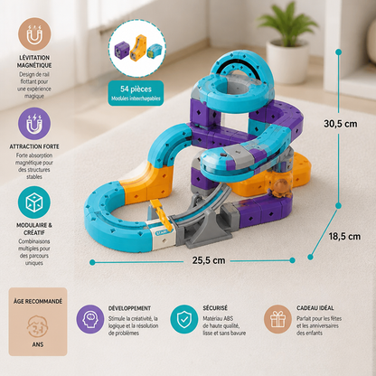Kit de construction DIY de circuit à cubes gravitationnels avec train électrique