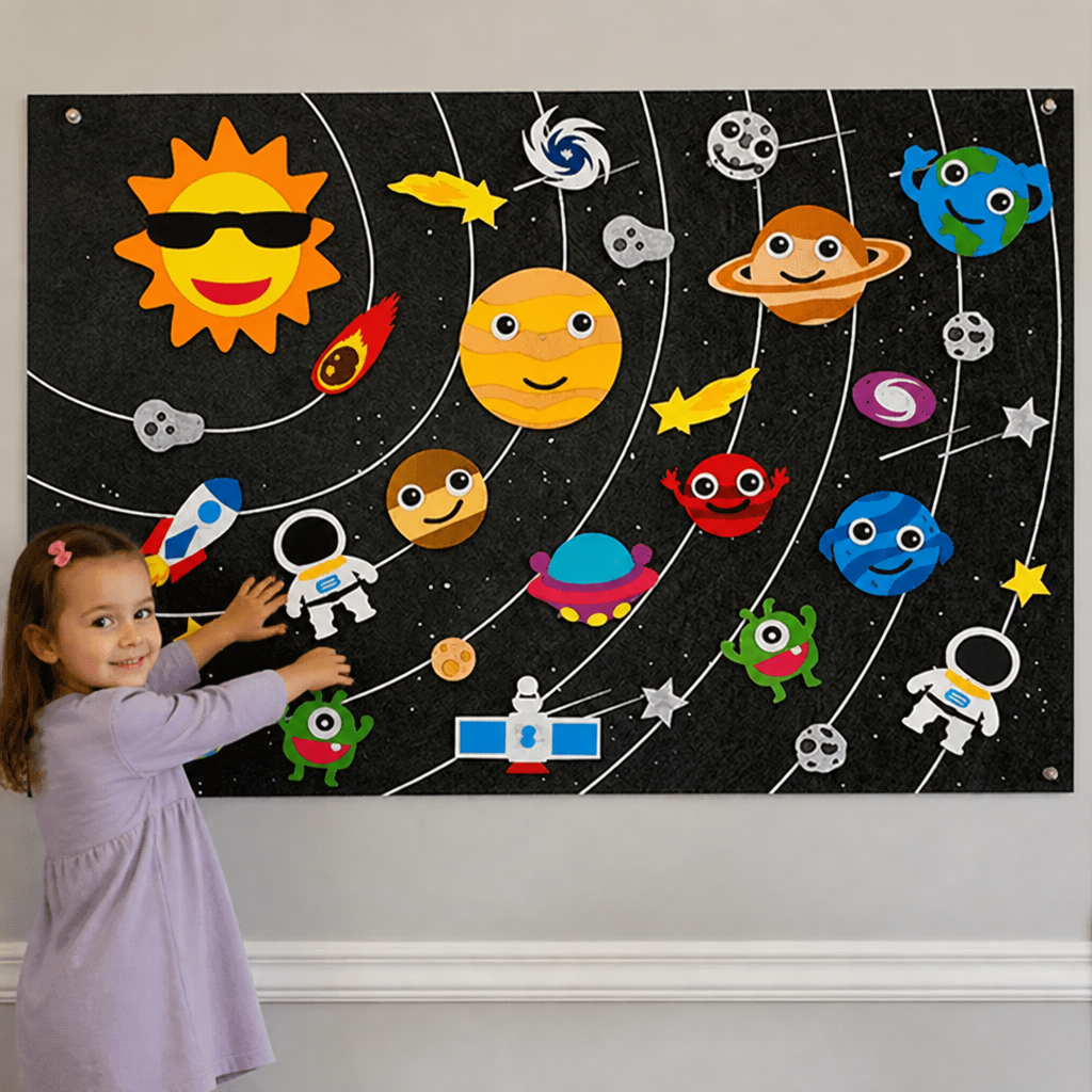 Univers d’histoires – Tableau éducatif en feutrine