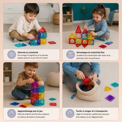 Kit de voyage sécurisé de mini plaques magnétiques avec boîte de rangement compacte