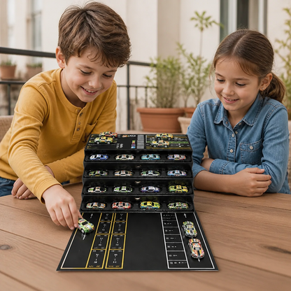 Lot de 48 mini-voitures en métal moulé sous pression à rétrofriction avec boîte de rangement