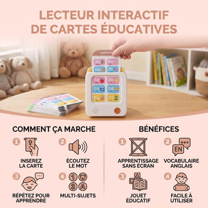 Lecteur Interactif de Cartes Éducatives en Anglais pour Enfants – Jouet Éducatif